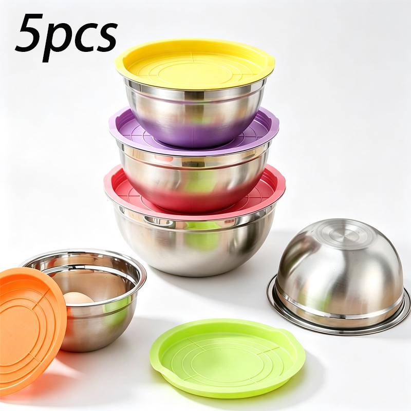 Kitchen Baking Bowls - 5pcs stainless steel The Mixing Bowl