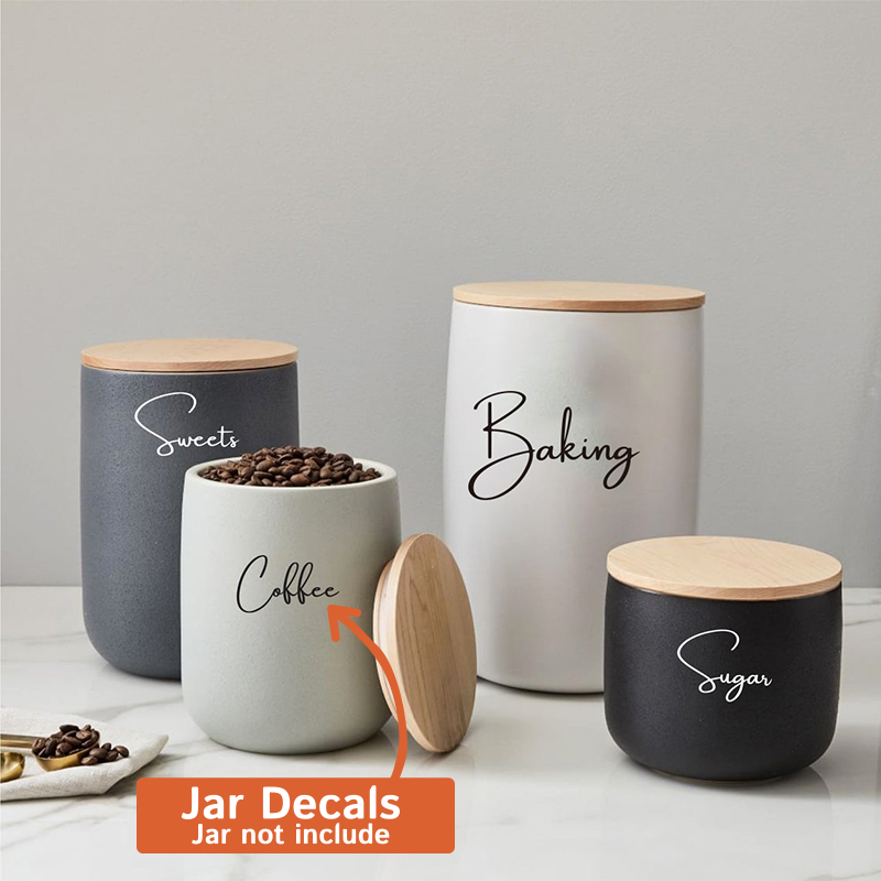 Kitchen Baking Canisters - Decal Only 8Pcs Kitchen Organization Canister