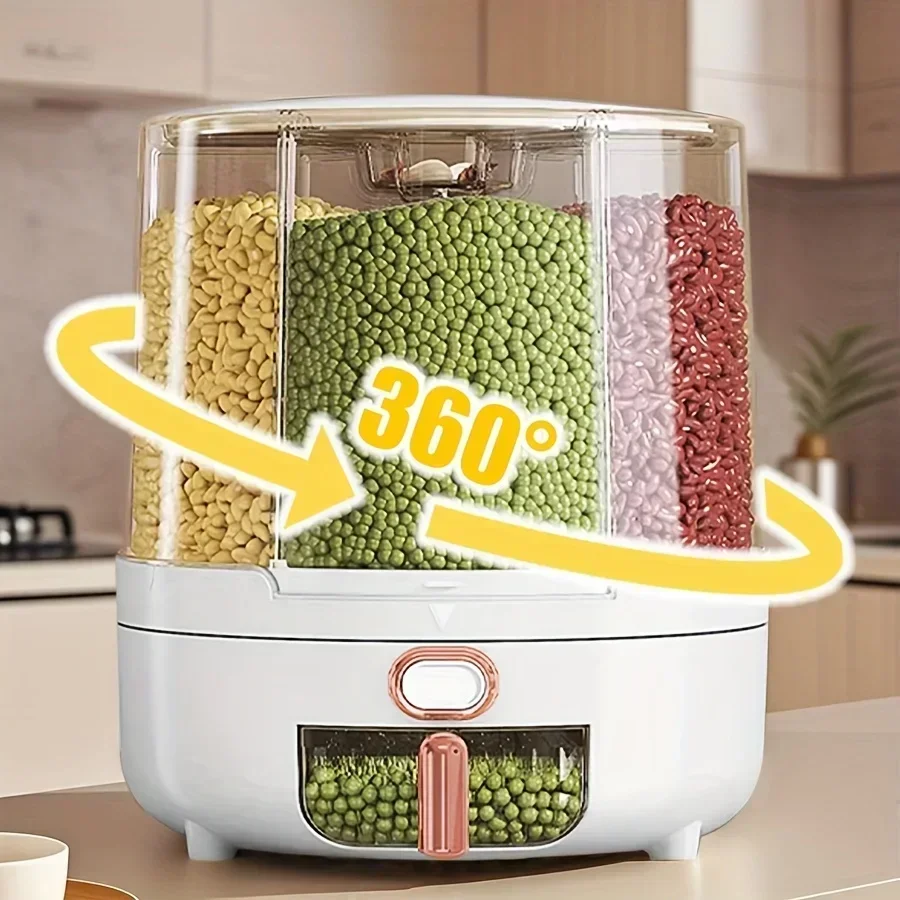 Kitchen Zo - 6-Compartment 360° Rotating Airtight Food Storage