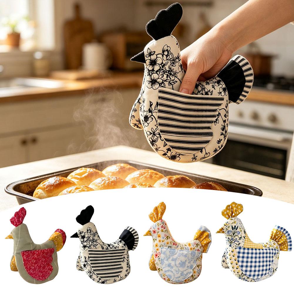 Kitchen Baking Ware - Handmade Hen Shaped Oven Mitt &