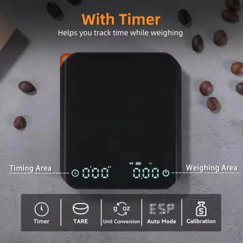 Kitchen Scale Precise - KitchenMini Coffee Scale with Timer 2kg/0.1g
