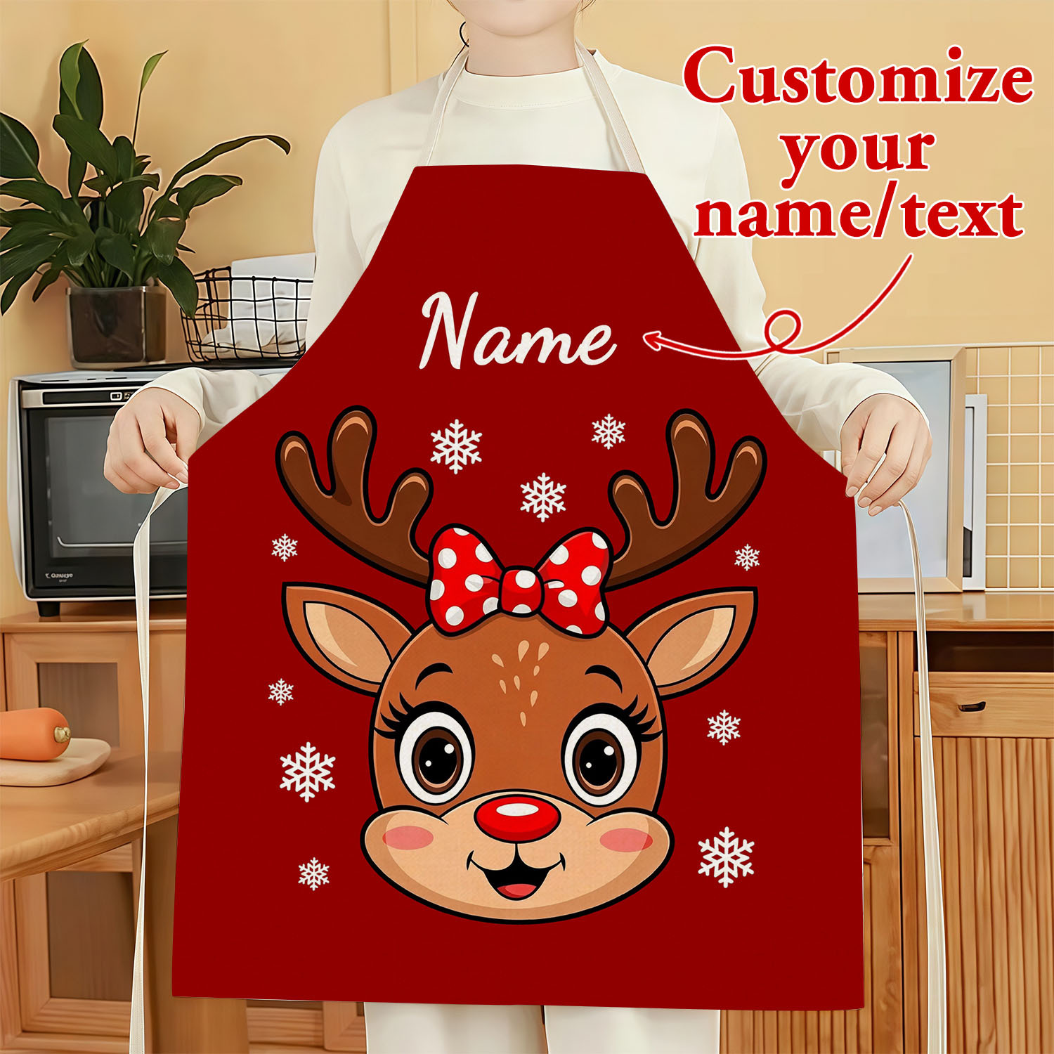 Kitchen Baking Gifts - 1PC Custom Christmas Apron Personalized Name