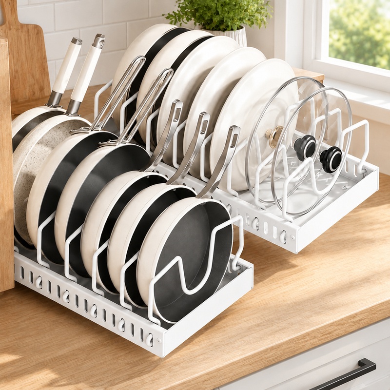 Adjustable Sliding Drawer Orga - Kitchen Baking Pan Organizer recension och pris
