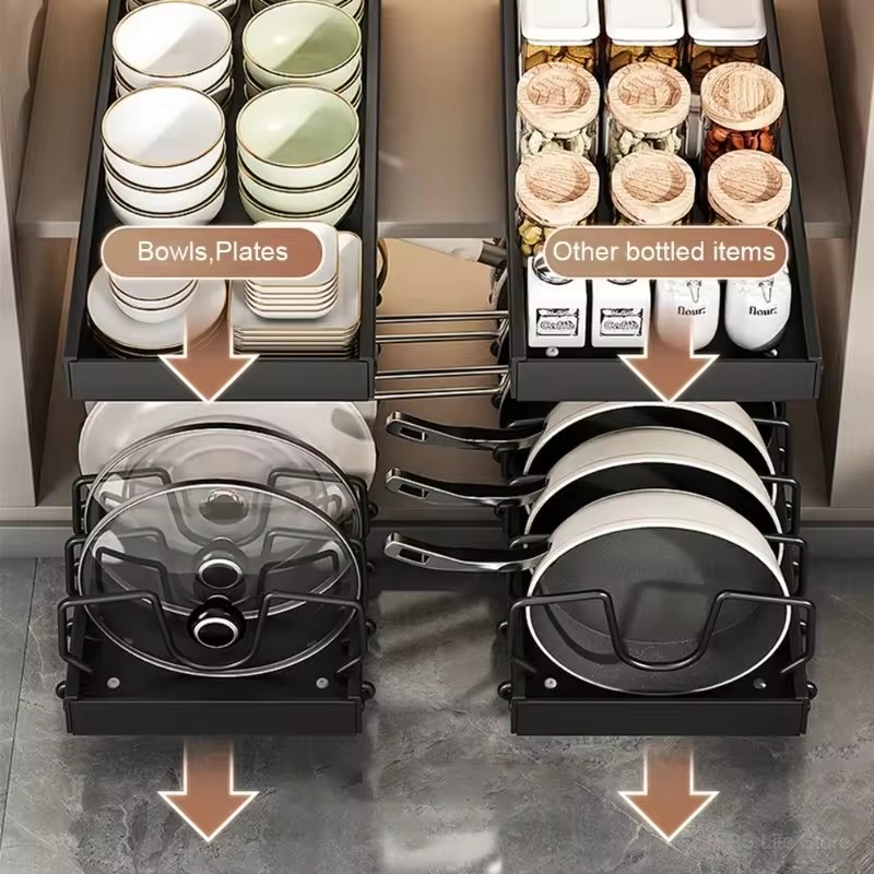 Adjustable Sliding Drawer Orga - Kitchen Baking Pan Organizer recension och pris
