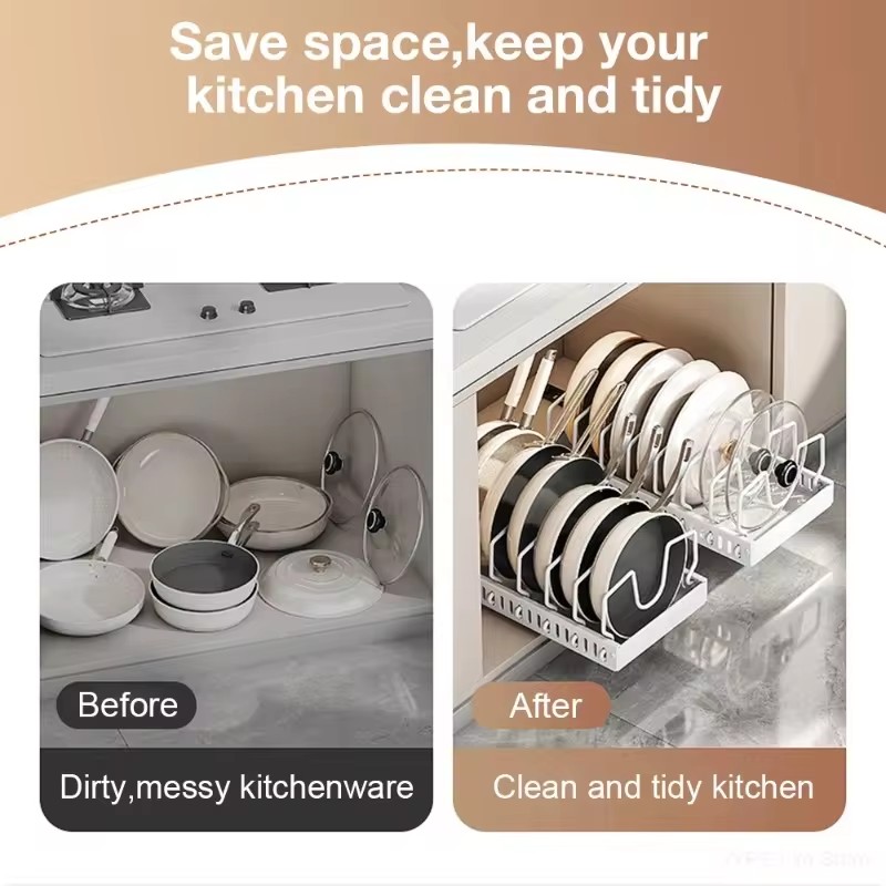 Adjustable Sliding Drawer Orga - Kitchen Baking Pan Organizer recension och pris