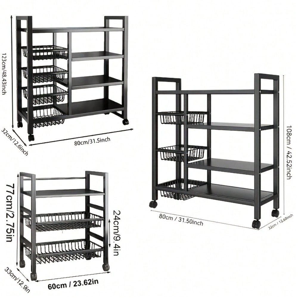 Movable Kitchen Storage Rack W - Kitchen Baking Pantry recension och pris