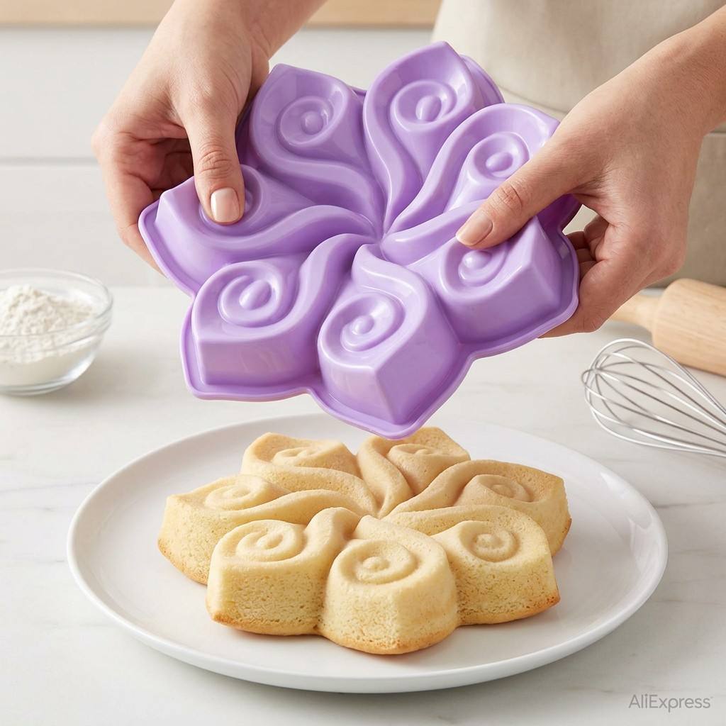 Large Flower Silicone Cake Mol - Kitchen Baking Ware recension och pris