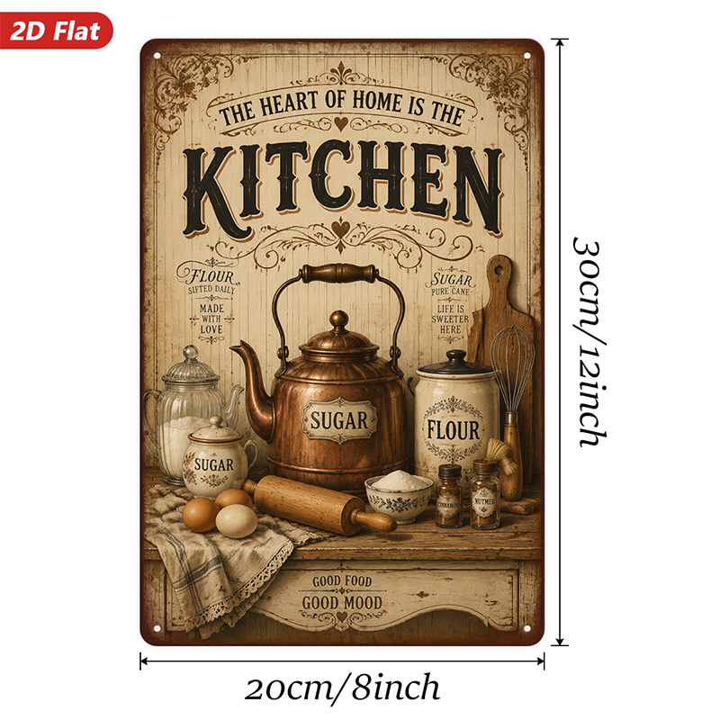 2D Flat Vintage Kitchen Metal  - Kitchen Baking Canisters recension och pris