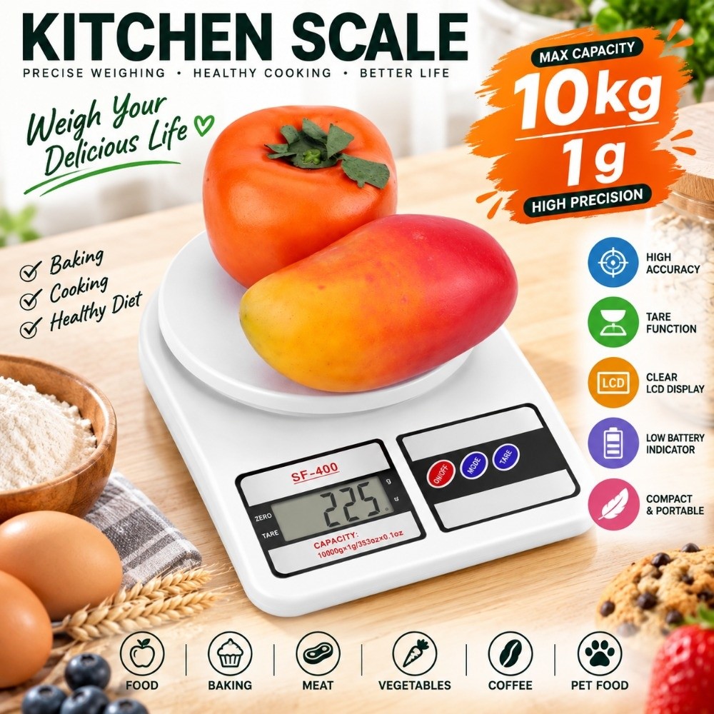 ABS Digital Kitchen Scale Whit - Kitchen Baking Unit recension och pris