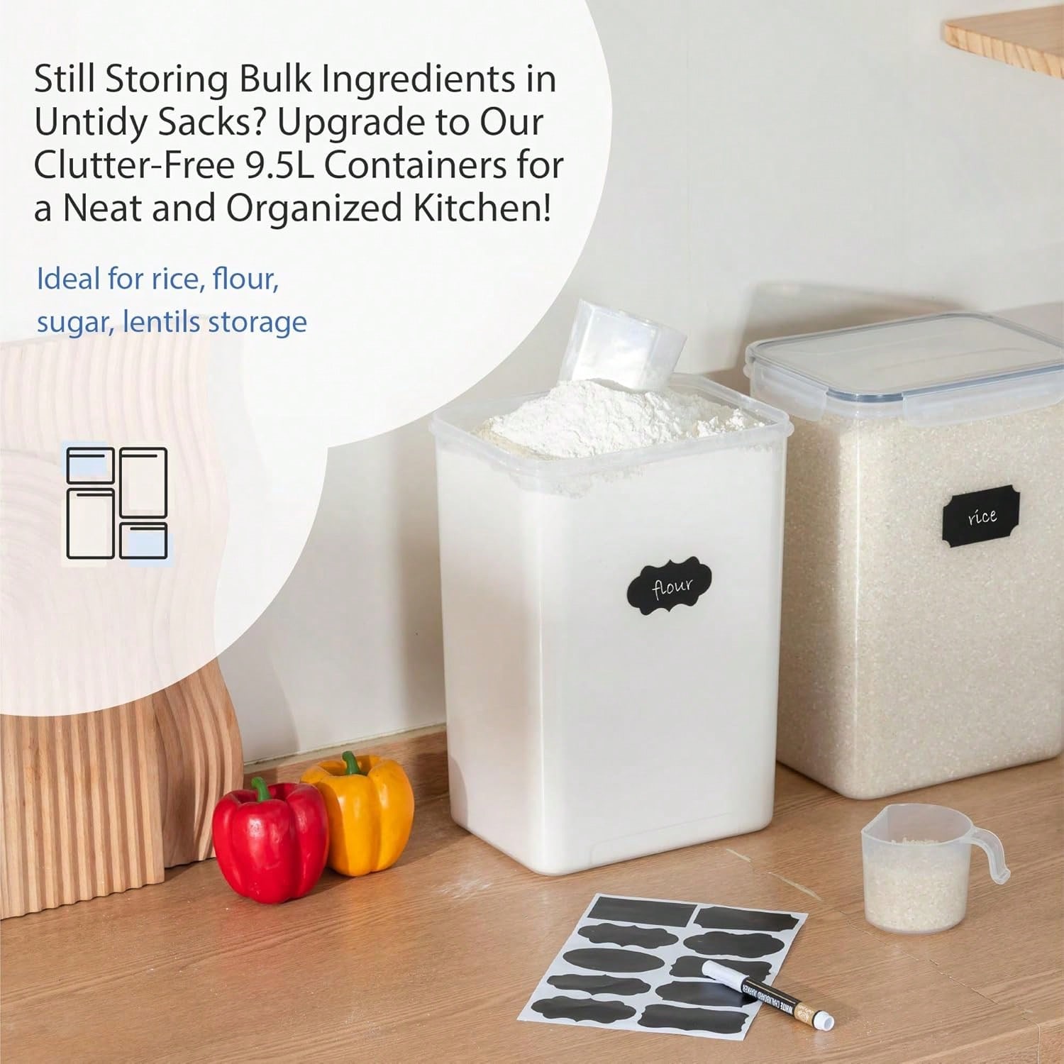 Extra Large Airtight Food Stor - Kitchen Baking Canisters recension och pris