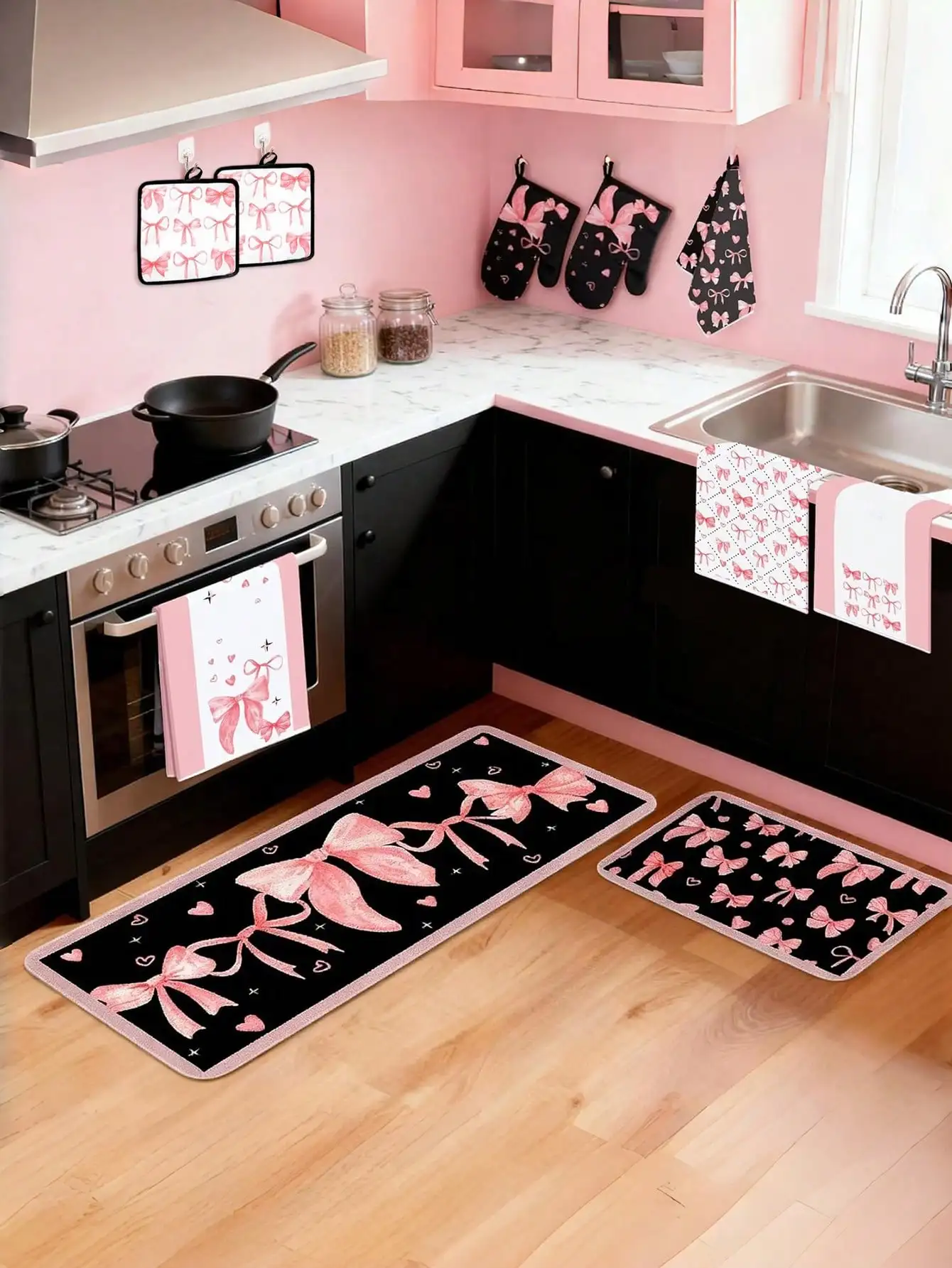 10PCS Pink Bow Kitchen Accesso - Kitchen Baking Gifts recension och pris