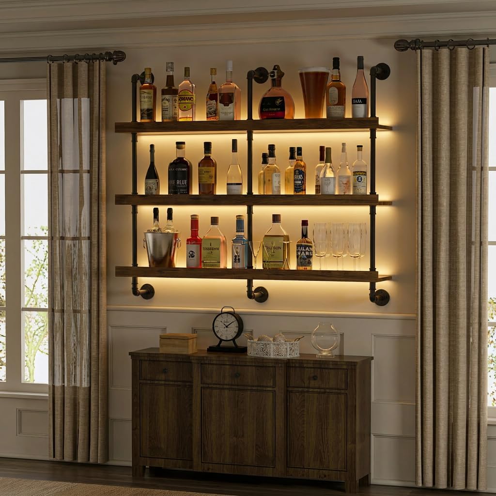 Wall Mounted Wine Rack With LE - Kitchen Zo recension och pris