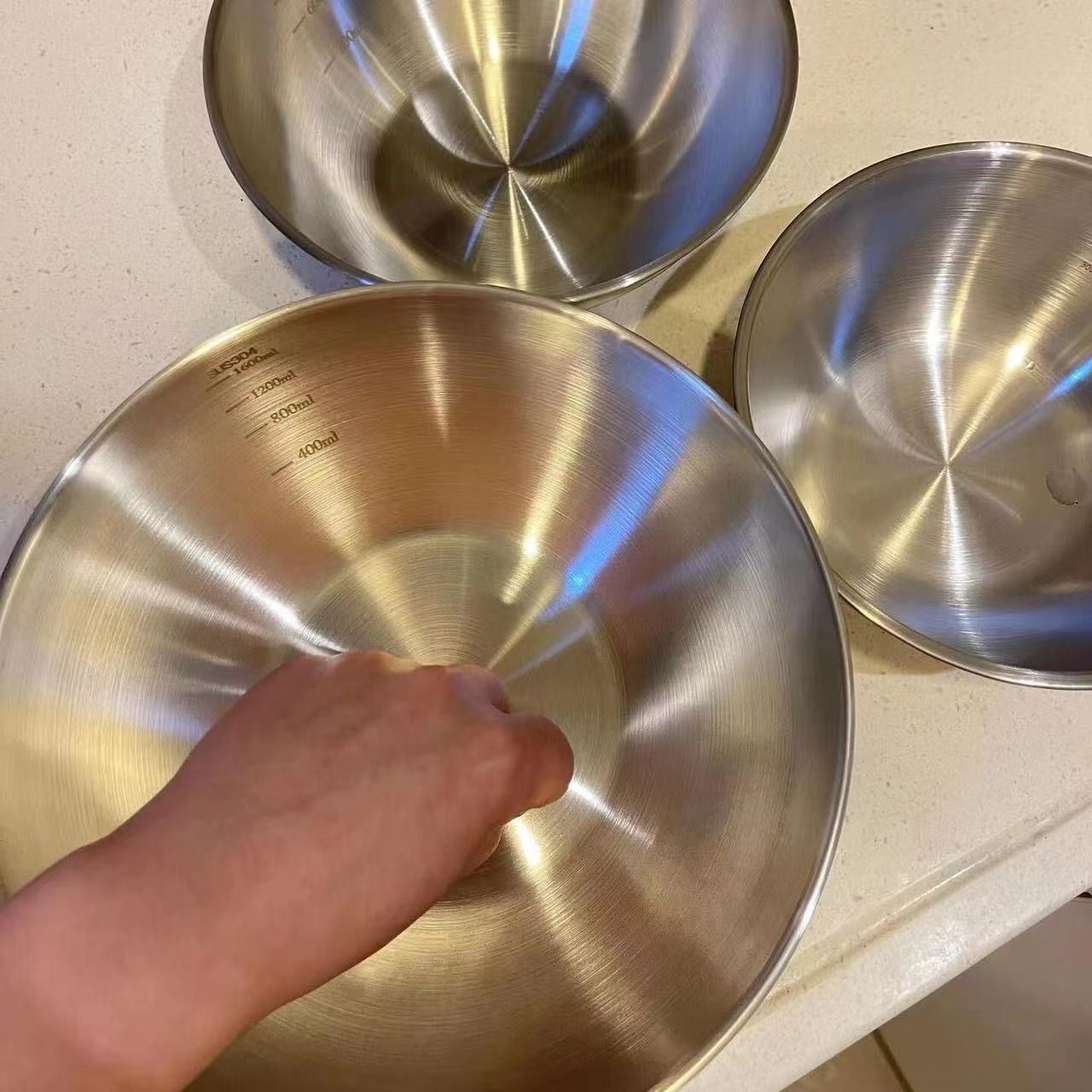 1-3 Stainless Steel Bowl Set w - Kitchen Baking Bowls recension och pris