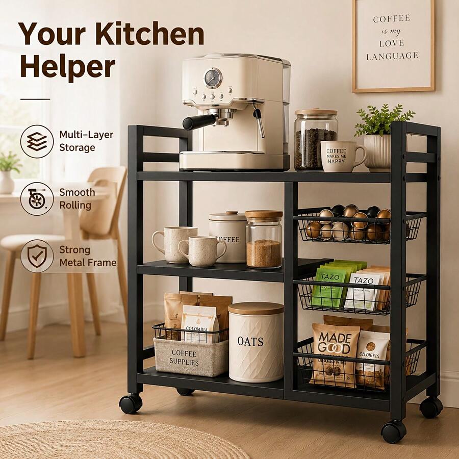 1pc Mobile Storage Rack, Adjus - Kitchen Zo recension och pris