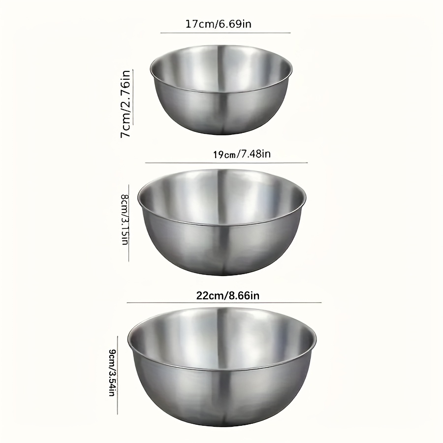 3pcs Stainless Steel Salad Bow - Kitchen Baking Bowls recension och pris