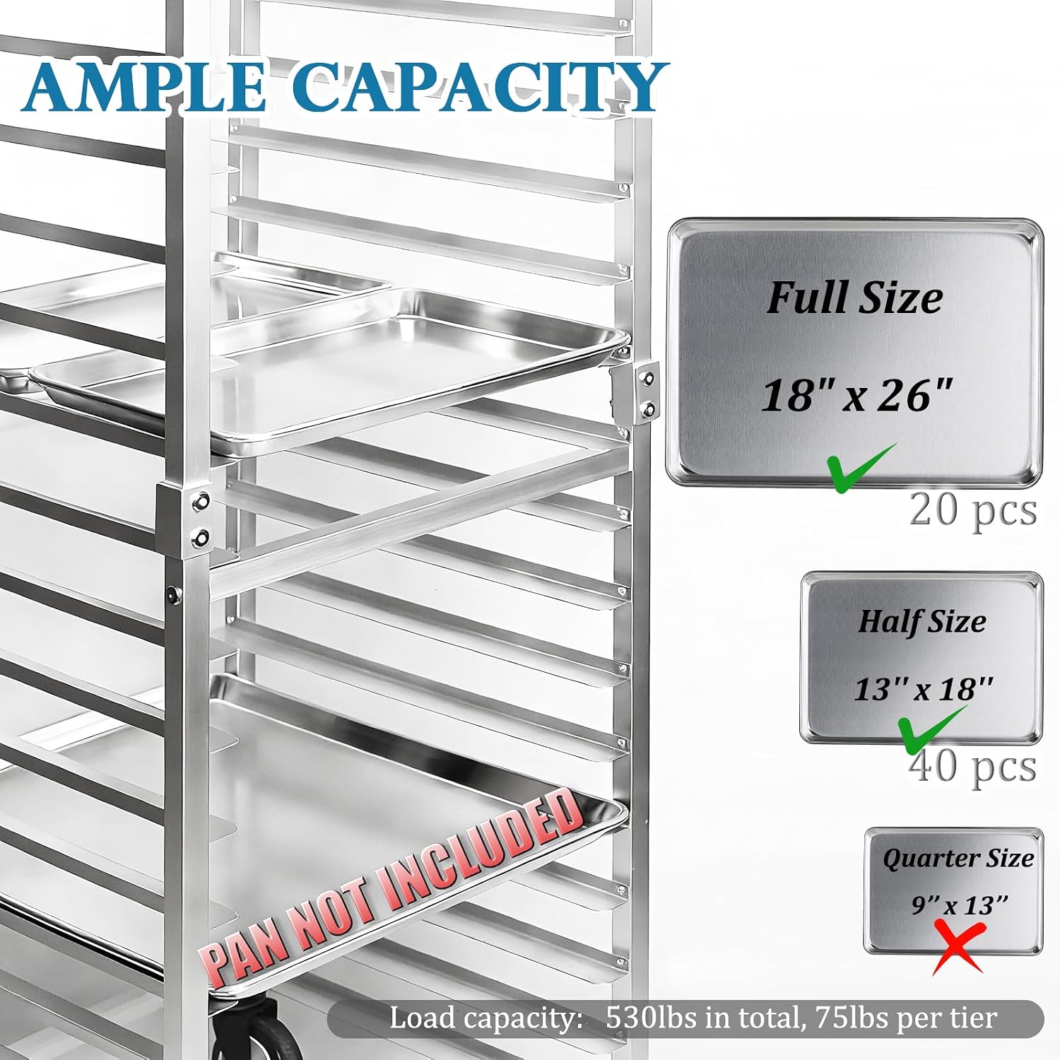 Commercial 20 Tier Stainless S - Kitchen Baking Pan Organizer recension och pris